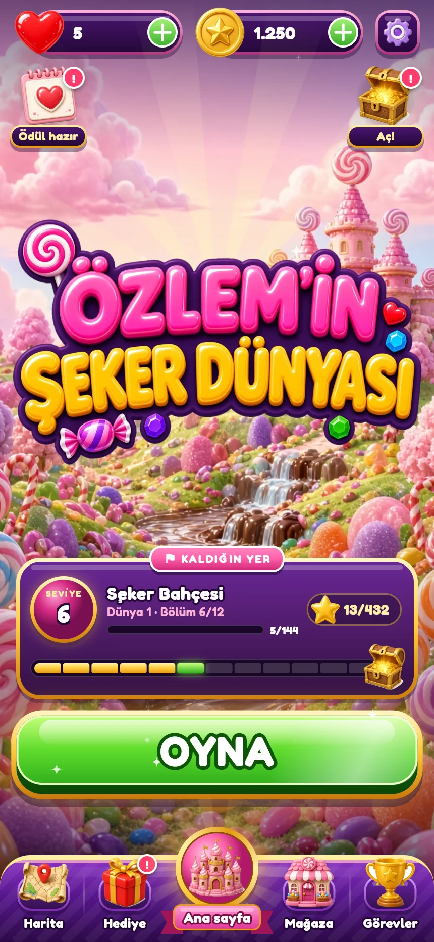 Ana sayfa ekranı