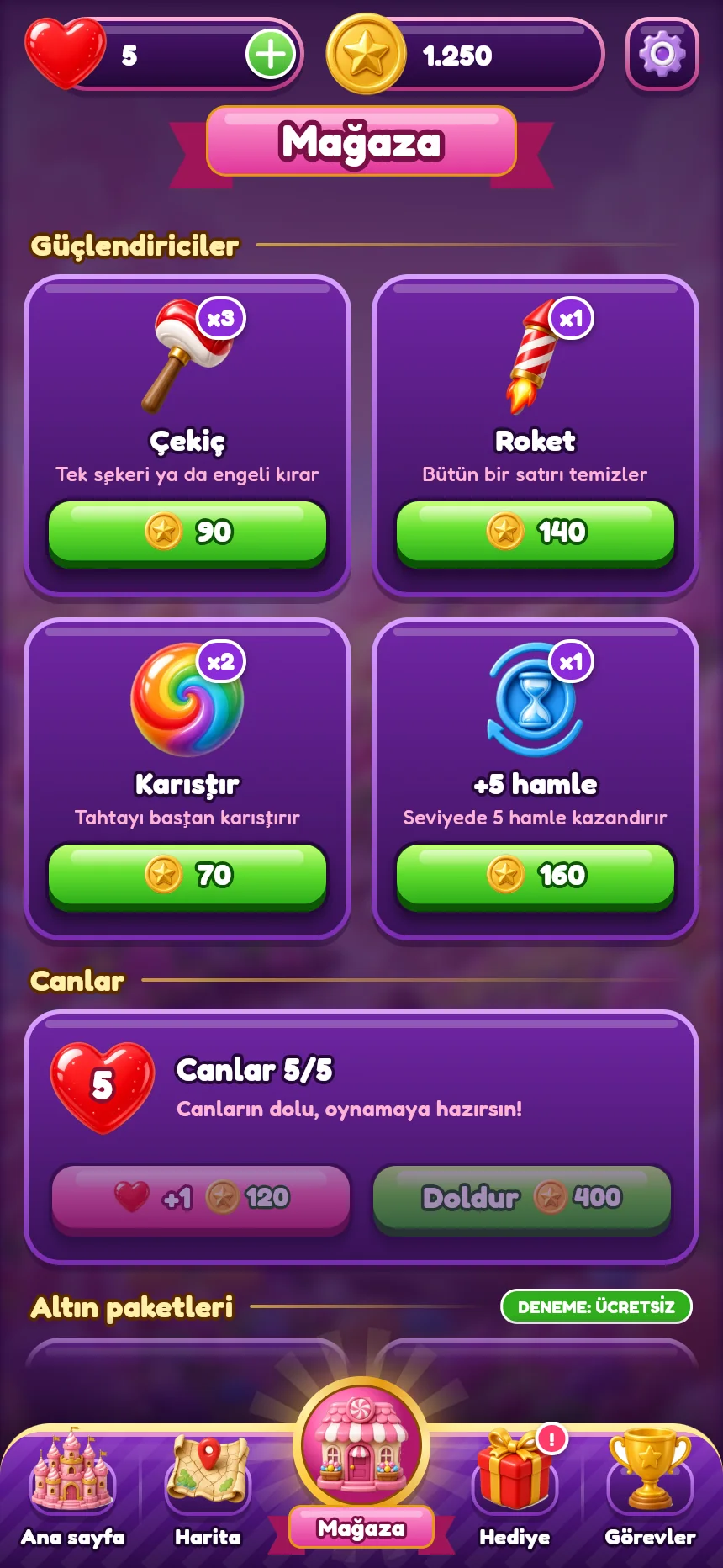 Mağaza ekranı